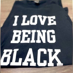 “I Love Being Black” Black Tee